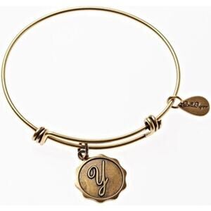 Bella Ryann Y Adjustable Expandable Goldtone Wire Bangle Bracelet Initial